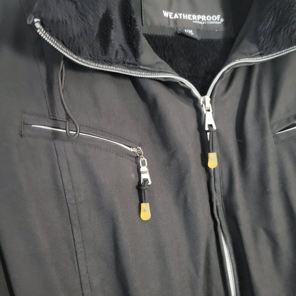 Weatherproof Jacket Coat Hooded Women's Medium Black lined Outdoor classic urban - Picture 6 of 14